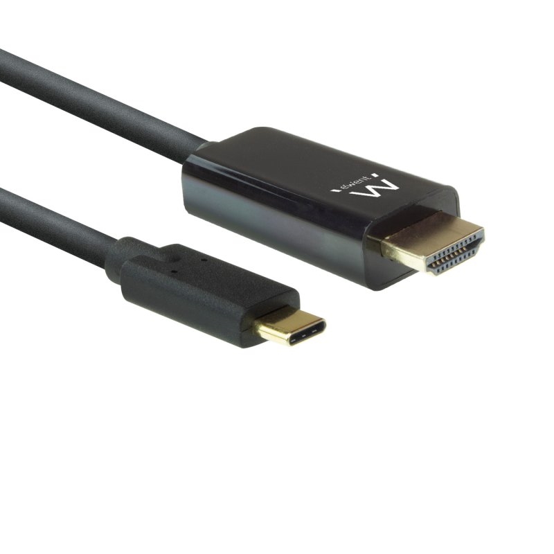 Ewent EW9824 adaptador de cabo de vídeo 2 m USB Type-C HDMI Type A (Standard) Preto