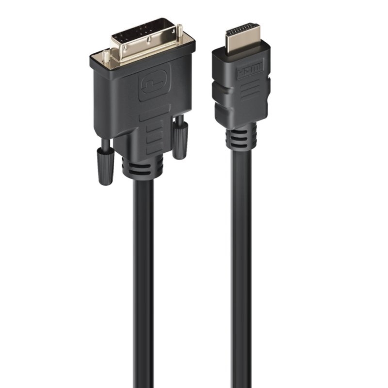 Ewent EC1350 adaptador de cabo de vídeo 2 m HDMI Type A (Standard) DVI-D Preto