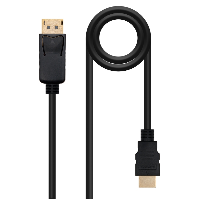 Nanocable 10.15.4300 adaptador de cabo de vídeo 0,5 m DisplayPort HDMI Preto