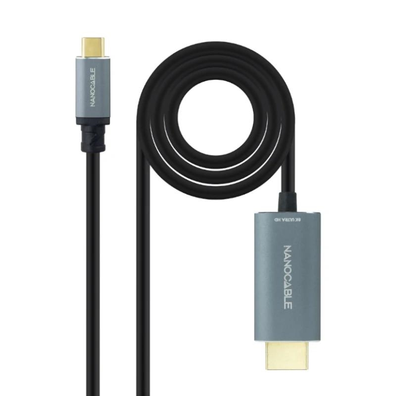 Nanocable 10.15.5162 adaptador de cabo de vídeo 1,8 m USB Type-C HDMI Type A (Standard) Preto