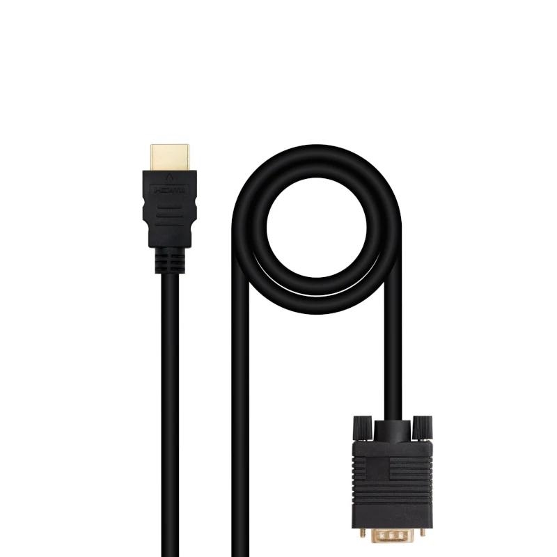 Nanocable 10.15.4348 adaptador de cabo de vídeo 1,8 m HDMI Type A (Standard) VGA (D-Sub) Preto