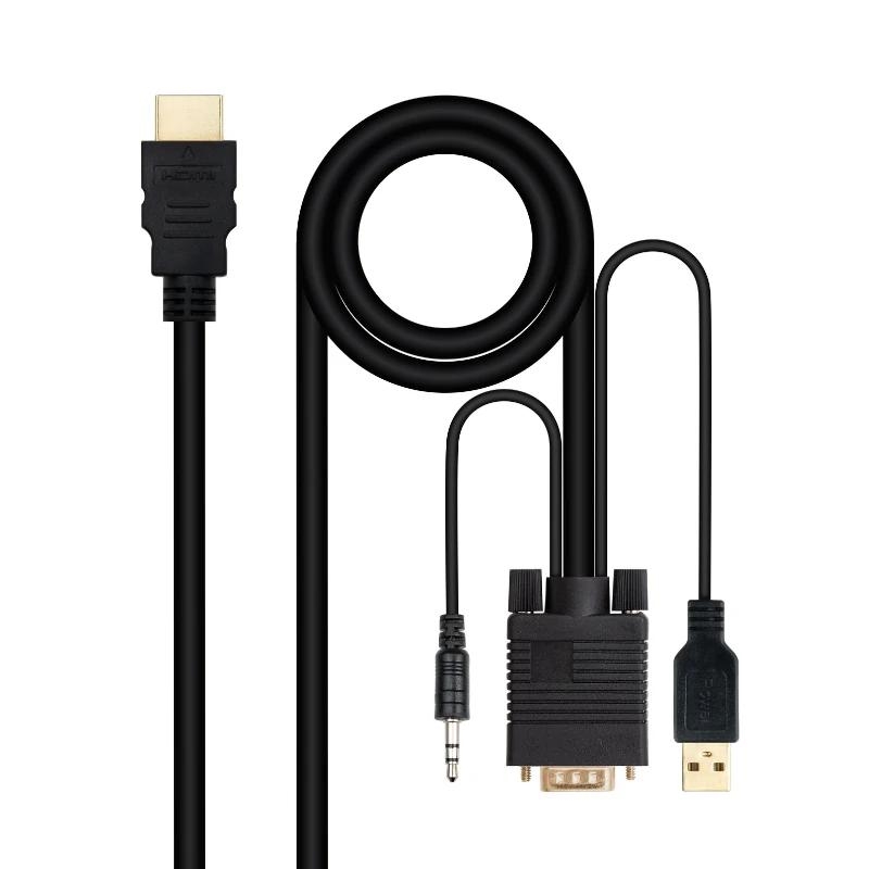 Nanocable 10.15.4350 adaptador de cabo de vídeo 1,8 m HDMI Type A (Standard) VGA (D-Sub) + 3.5mm + USB Type-A