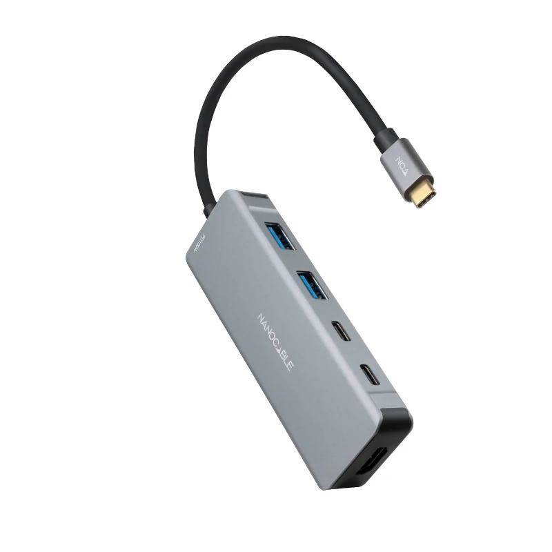 Nanocable 10.16.1006 base & duplicador de portas Com fios USB 3.2 Gen 1 (3.1 Gen 1) Type-C Cinzento