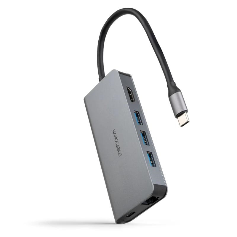 Nanocable 10.16.4609 base & duplicador de portas Com fios USB 3.2 Gen 1 (3.1 Gen 1) Type-C Cinzento