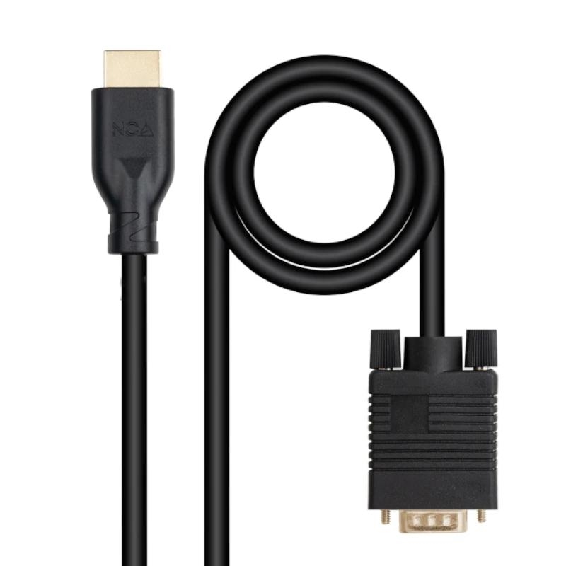 Nanocable 10.15.4602 adaptador de cabo de vídeo 1,8 m VGA (D-Sub) HDMI Preto