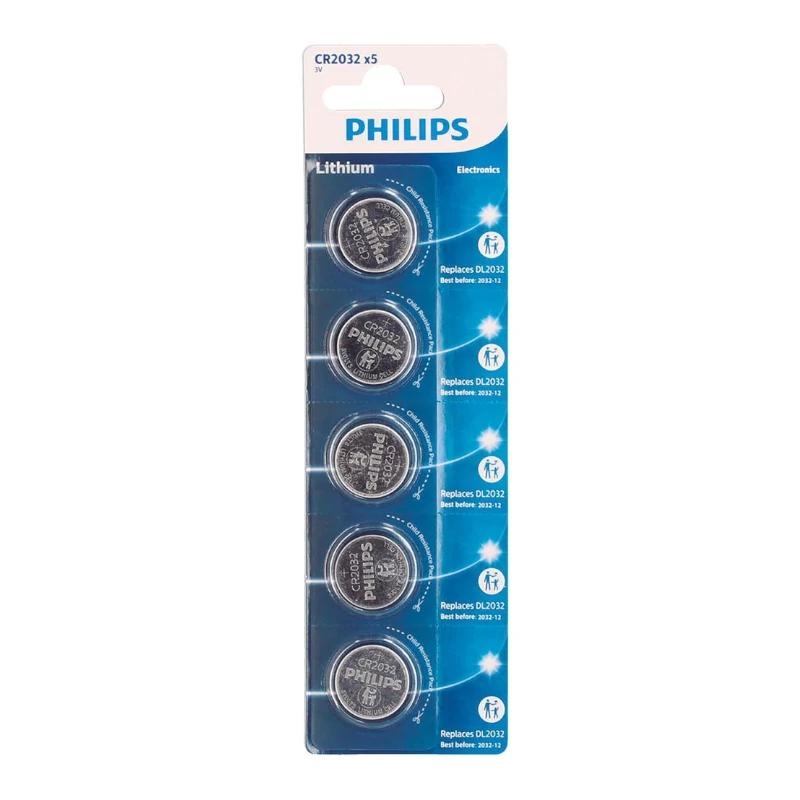 PHILIPS | Bateria Botão Lítio CR2032 3v Blister*5