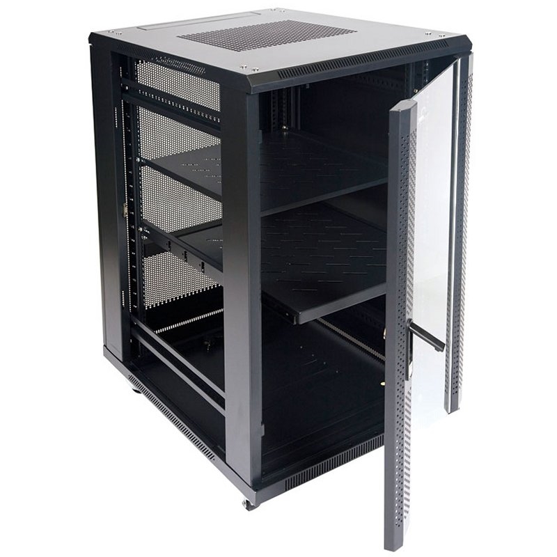 Monolyth | Armário 22U SH8822 800X800 Porta Dupla | Preto