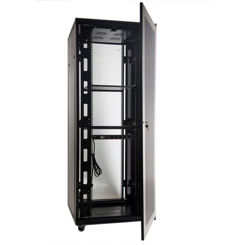 Monolyth | Armário 42U SH8842 800X800 Porta Db | Preto