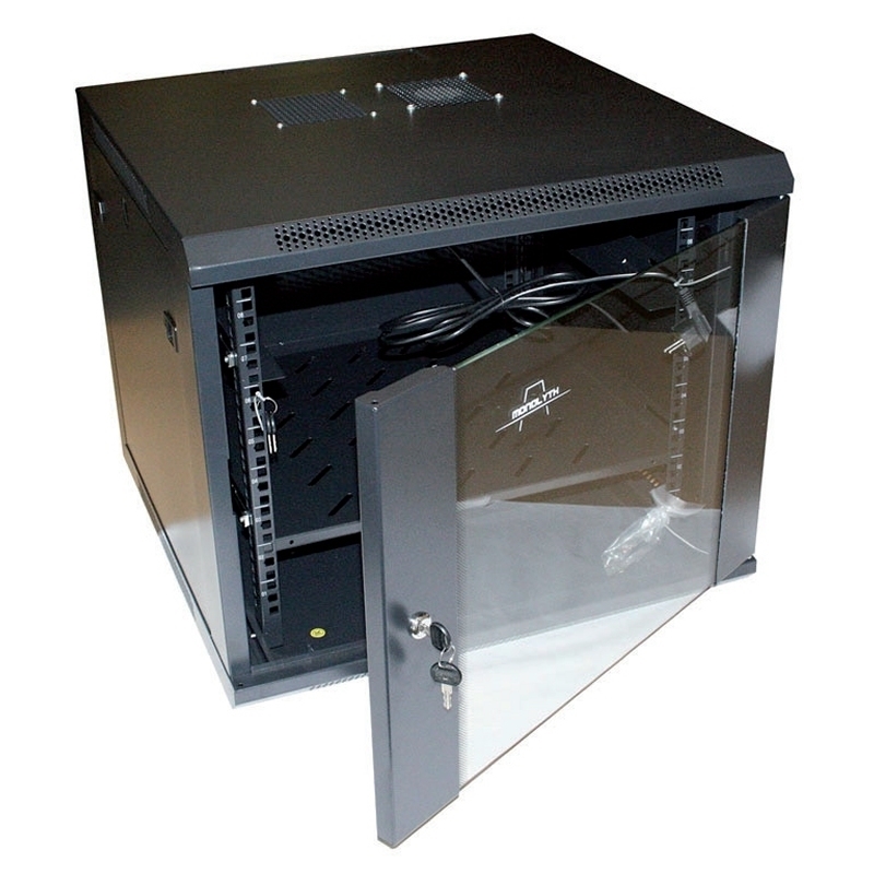 Monolyth | Armário Mural 9U SH6609 600X600 1F-1V-2L | Preto