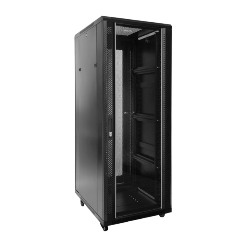 Monolyth | Armário 32U SH6832 600X800 2F-4V-1B8 | Preto