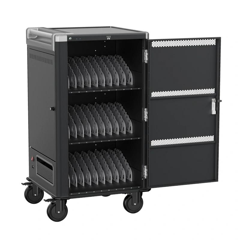 Ewent EW1700 gabinete e carro para aparelhos portáteis Carrinho de gestão de dispositivos portáteis Preto, Cinzento