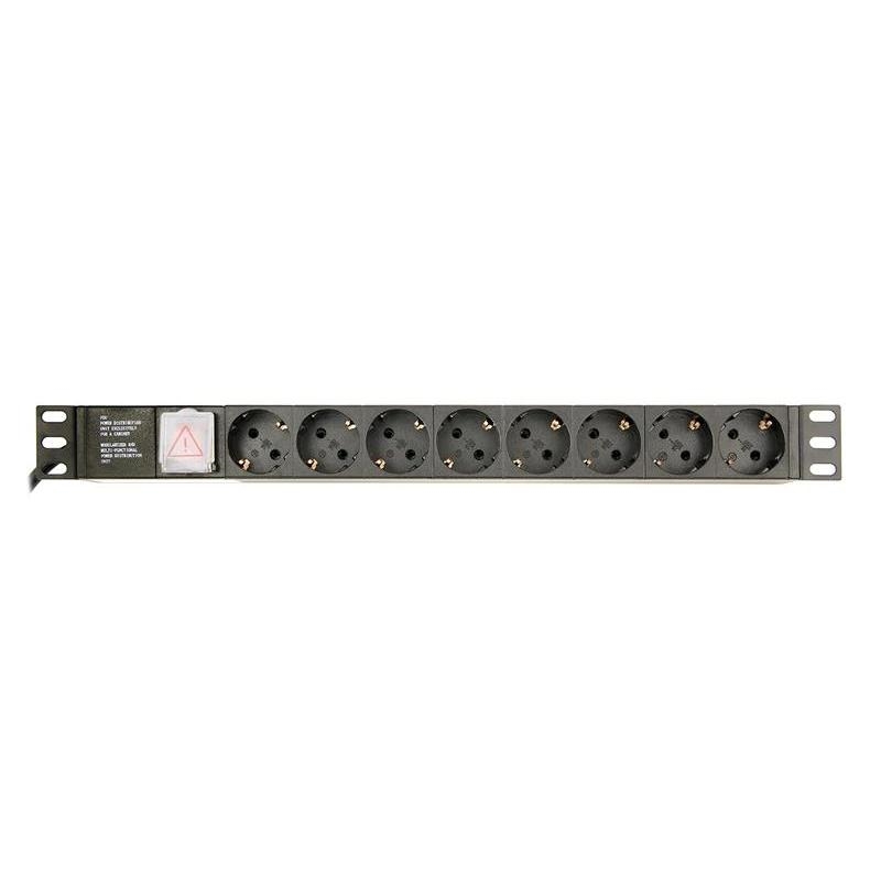 Gembird PDU 8 tomas Schuko, 1U, 16A, cable de 3 m