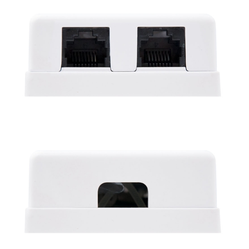 Nanocable | Roseta Superficie CAT.6 UTP 2Tomas Brancas | Branco