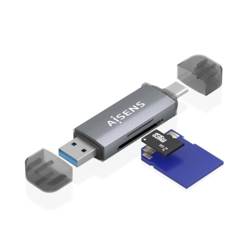AISENS ASCR-2AC08-GR leitor de cartões USB 3.2 Gen 1 (3.1 Gen 1) Type-A/Type-C Cinzento