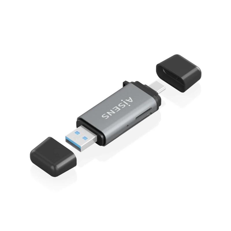 AISENS ASCR-2AC11-GR leitor de cartões USB 3.2 Gen 1 (3.1 Gen 1) Type-A/Type-C Cinzento