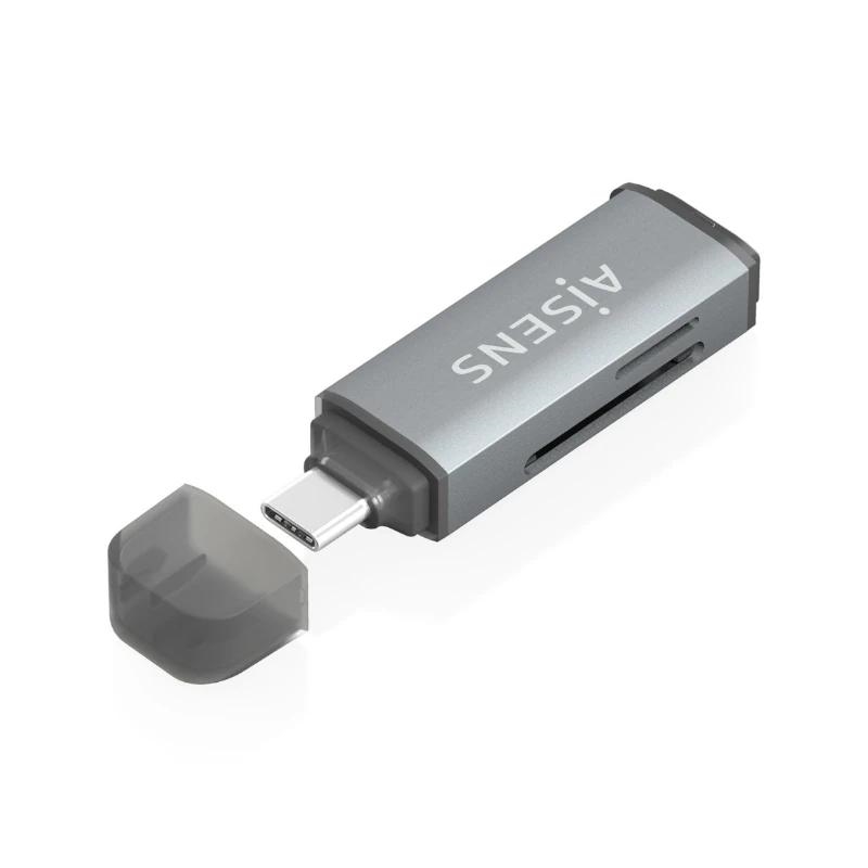 AISENS ASCR-2C10-GR leitor de cartões USB 3.2 Gen 1 (3.1 Gen 1) Type-C Cinzento