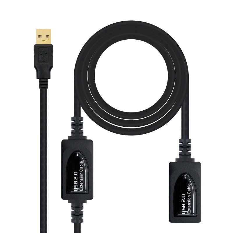 Nanocable 10.01.0212 cabo USB USB 2.0 10 m USB A Preto