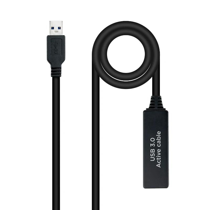Nanocable 10.01.0312 cabo USB USB 3.2 Gen 1 (3.1 Gen 1) 10 m USB A Preto