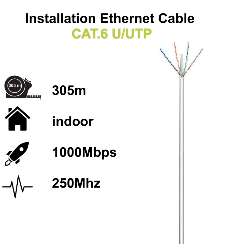 Ewent IM1216 cabo de rede Cinzento 305 m Cat6 U/UTP (UTP)