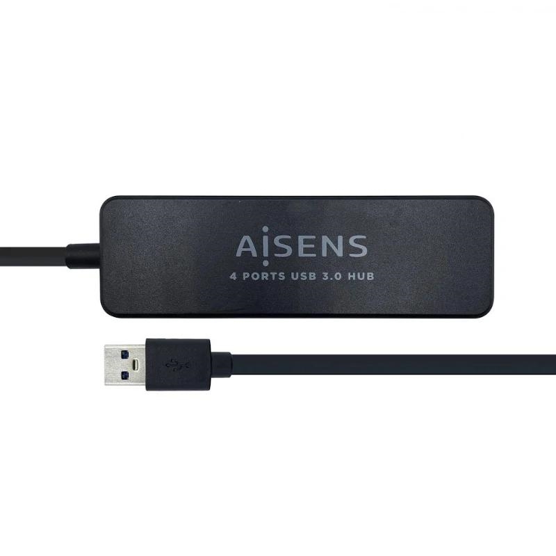 AISENS A106-0399 hub de interface USB 3.2 Gen 1 (3.1 Gen 1) Type-A 5000 Mbit/s Preto