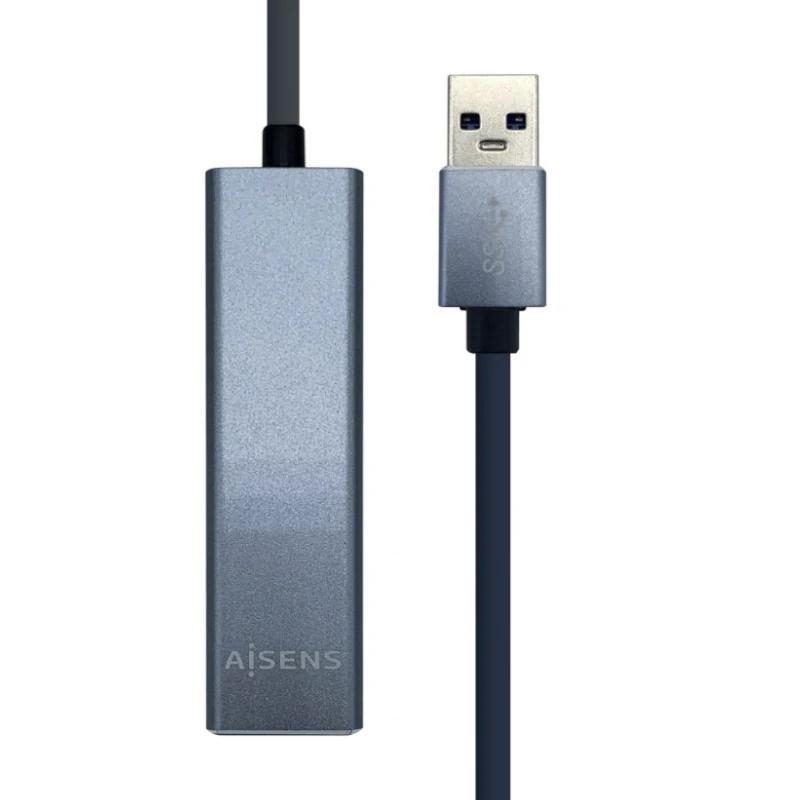 AISENS A106-0401 hub de interface USB 3.2 Gen 1 (3.1 Gen 1) Type-A Cinzento