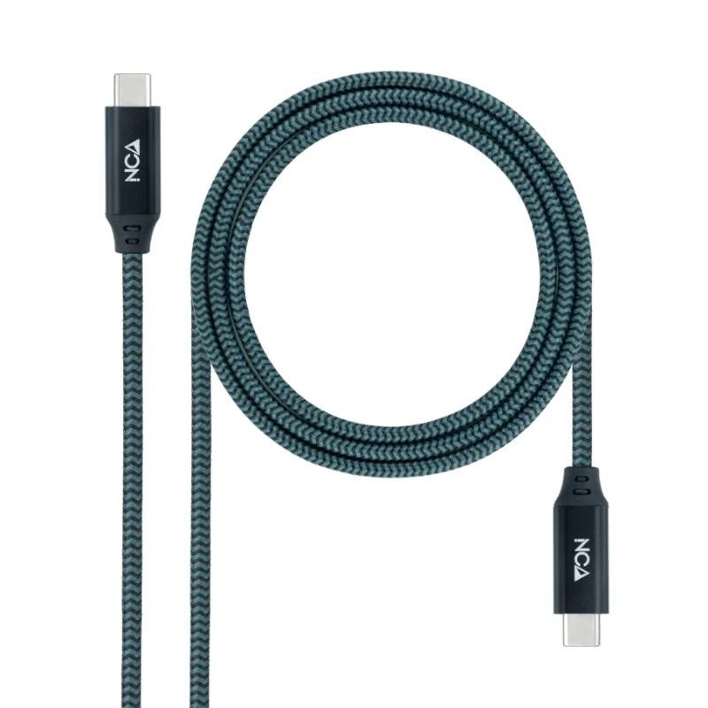 Nanocable 10.01.4301-COMB cabo USB USB4 Gen 2x2 1 m USB C Verde-azulado, Preto, Cinzento