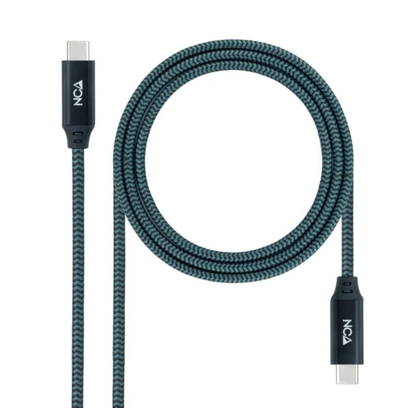 Nanocable 10.01.4302-COMB cabo USB USB4 Gen 2x2 2 m USB C Verde-azulado, Preto, Cinzento