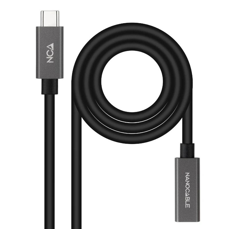 Nanocable 10.01.4400 cabo USB USB 3.2 Gen 2x2 0,5 m USB C Preto