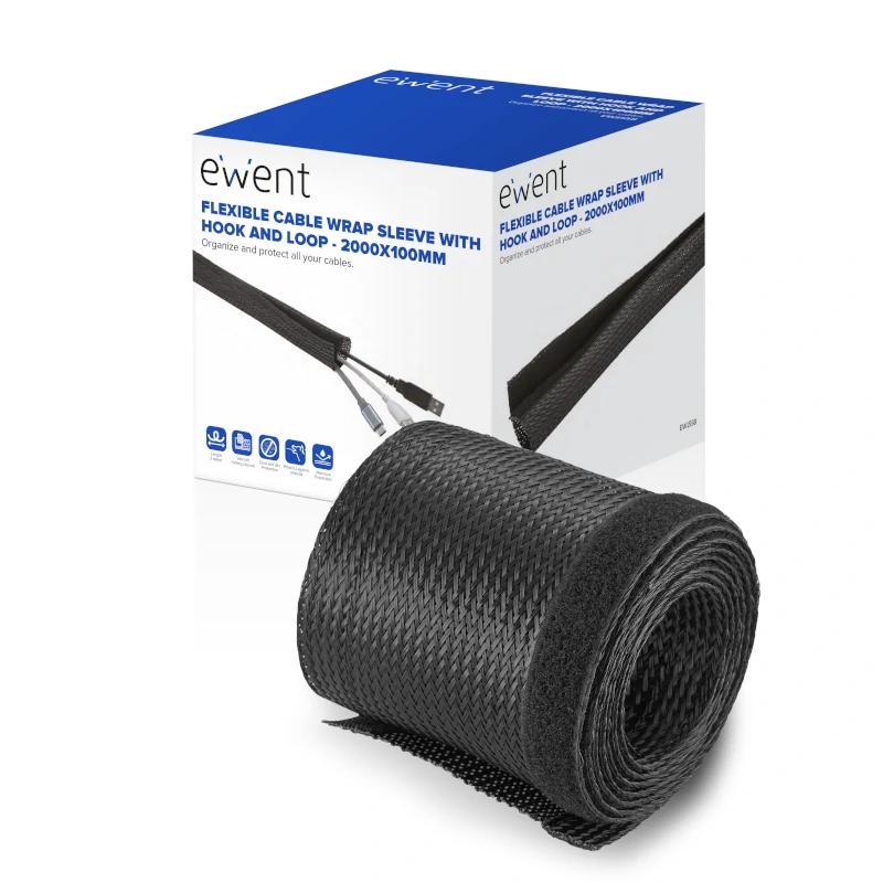 Ewent EW1558 organizador de cabos Universal Manga de cabo Preto 1 unidade(s)