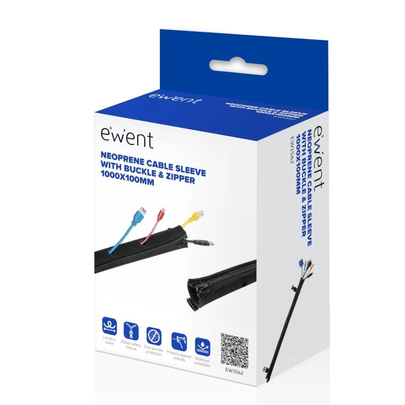 Ewent EW1562 organizador de cabos Universal Manga de cabo Preto 1 unidade(s)