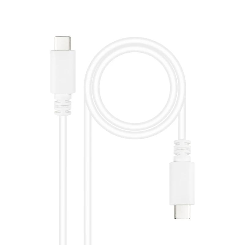 Nanocable 10.01.2301-W cabo USB USB 2.0 1 m USB C Preto, Branco