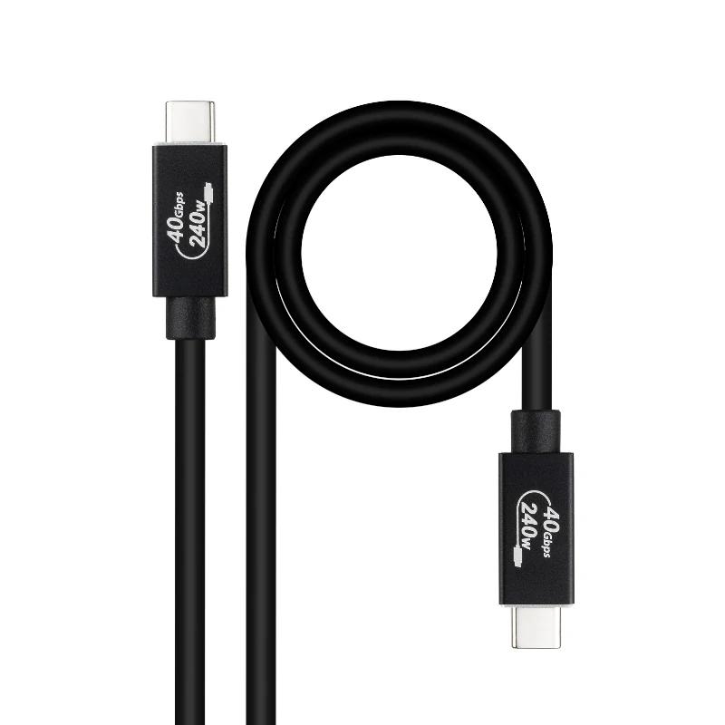 Nanocable 10.01.5001 cabo USB USB4 Gen 3x2 1 m USB C Preto