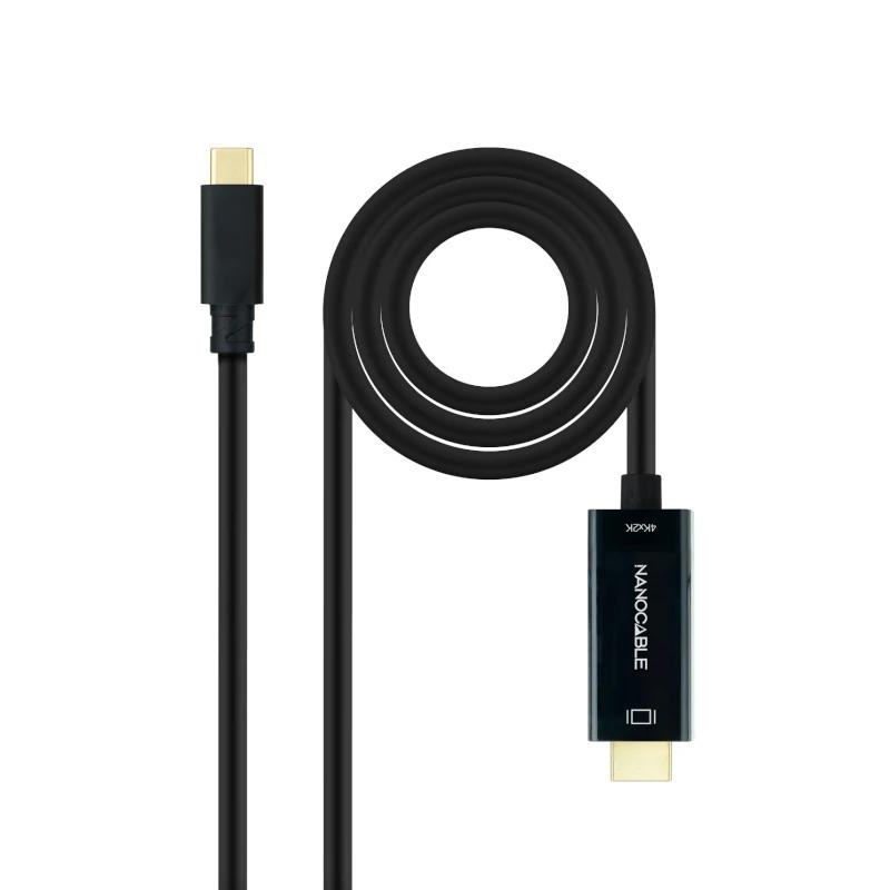 Nanocable 10.15.5135 adaptador de cabo de vídeo 5 m USB Type-C HDMI Preto