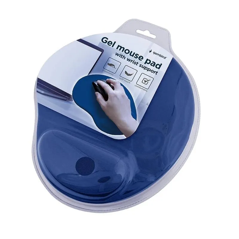 Gembird Alfombrilla de Gel con reposamuñecas Azul