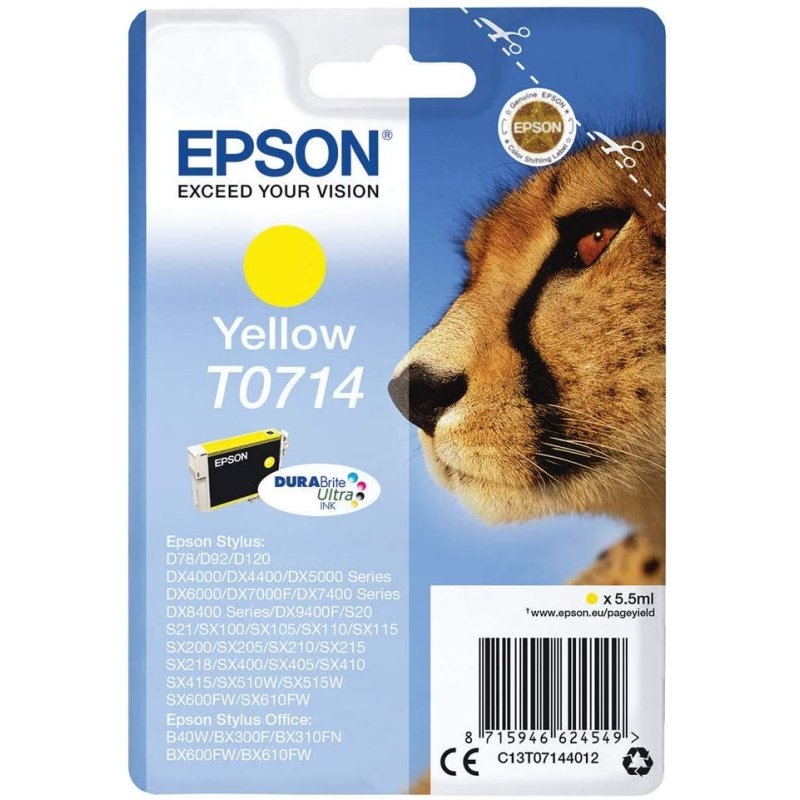 Epson T0714 tinteiro 1 unidade(s) Original Rendimento padrão Amarelo
