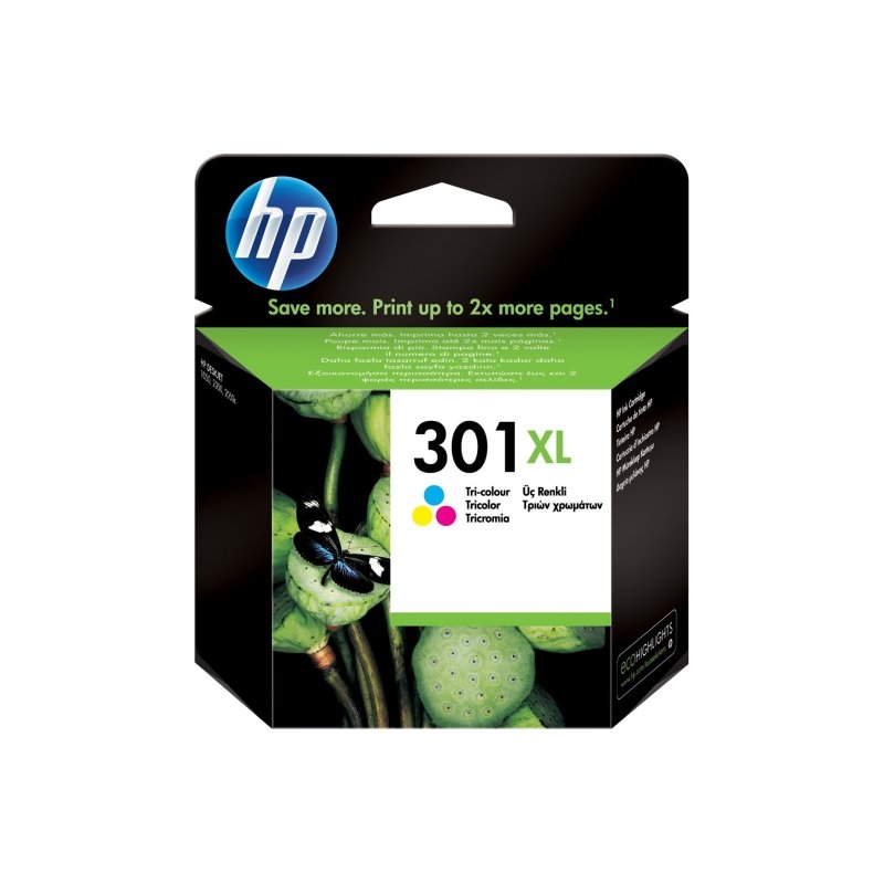 HP 301XL High Yield Tri-color Original Ink Cartridge tinteiro 1 unidade(s) Rendimento alto (XL) Ciano, Magenta, Amarelo