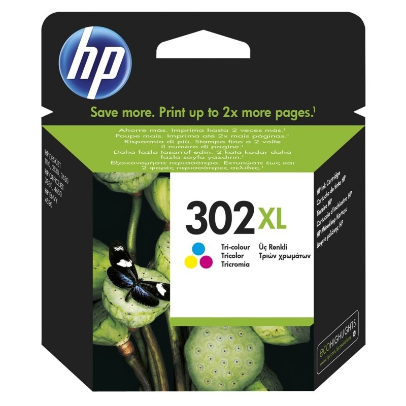 HP 302XL High Yield Tri-color Original Ink Cartridge tinteiro 1 unidade(s) Rendimento alto (XL) Ciano, Magenta, Amarelo