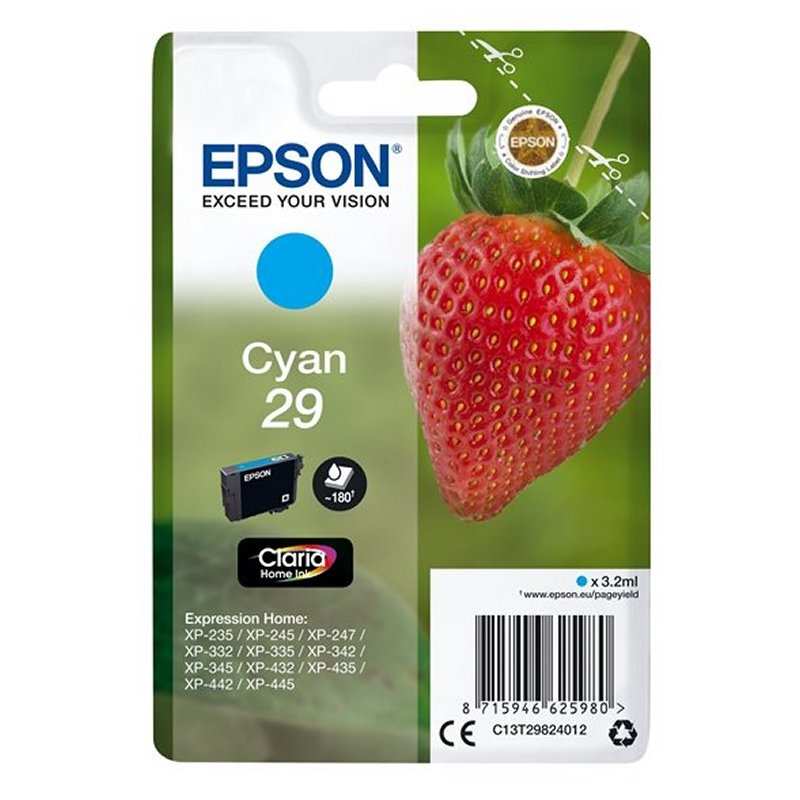 Epson Strawberry C13T29824012 tinteiro 1 unidade(s) Original Rendimento padrão Ciano