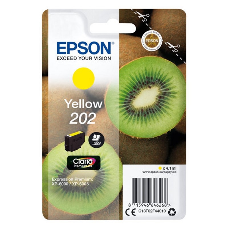 Epson Kiwi 202 tinteiro 1 unidade(s) Original Rendimento padrão Amarelo