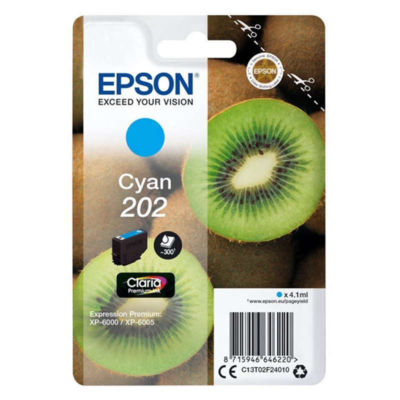 Epson Kiwi 202 tinteiro 1 unidade(s) Original Rendimento padrão Ciano