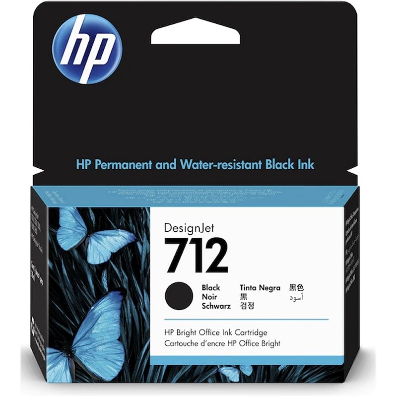 HP 712 38-ml Black DesignJet Ink Cartridge cabeça de impressão Jato de tinta térmico