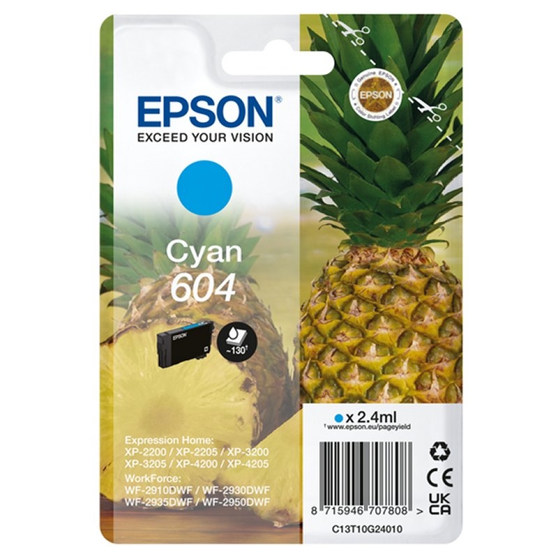 Epson 604 tinteiro 1 unidade(s) Original Rendimento padrão Ciano