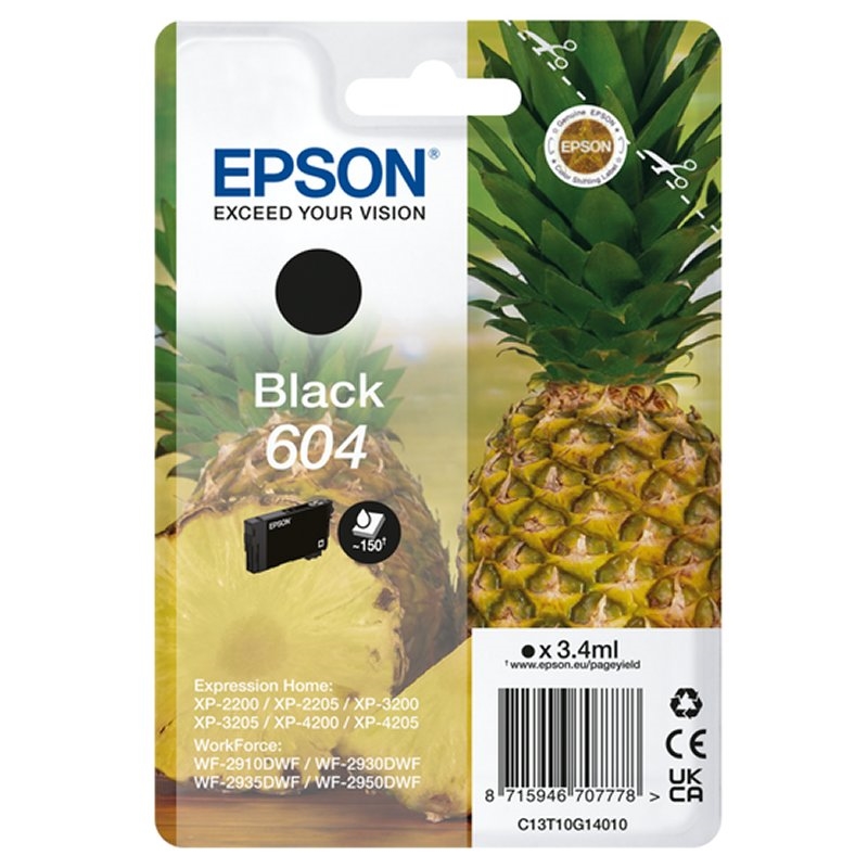 Epson 604 tinteiro 1 unidade(s) Original Rendimento padrão Preto