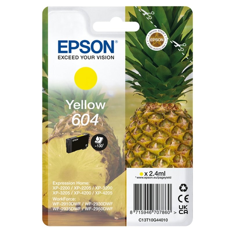Epson 604 tinteiro 1 unidade(s) Original Rendimento padrão Amarelo