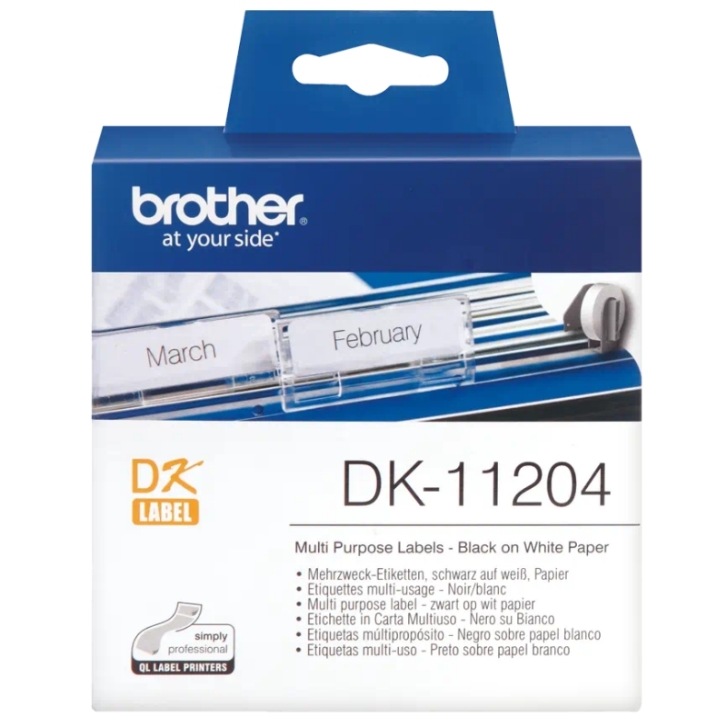 Brother DK-11204 etiquetadora Preto sobre branco