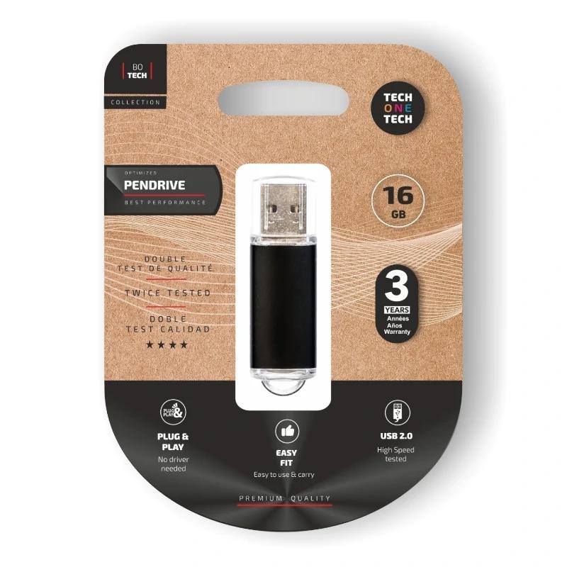 Tech One Tech | Pen Drive | TECH ONE Pendrive | 16GB | Preto