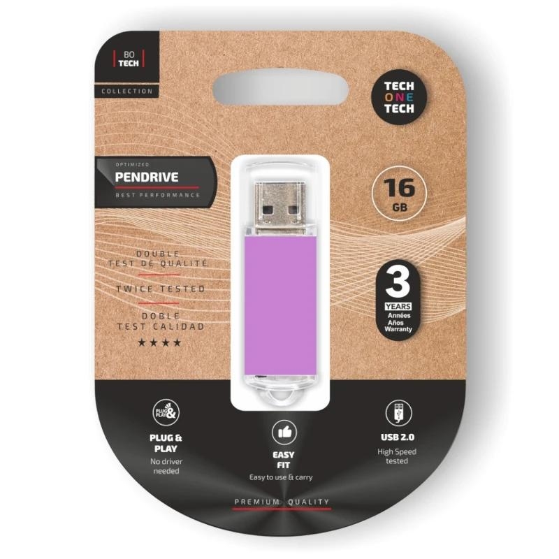 Tech One Tech | Pen Drive | TECH ONE Pendrive | 16GB | Roxo