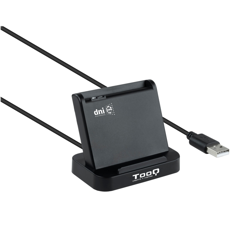 TooQ TQR-220B leitor de smart card Interior USB USB 2.0 Preto