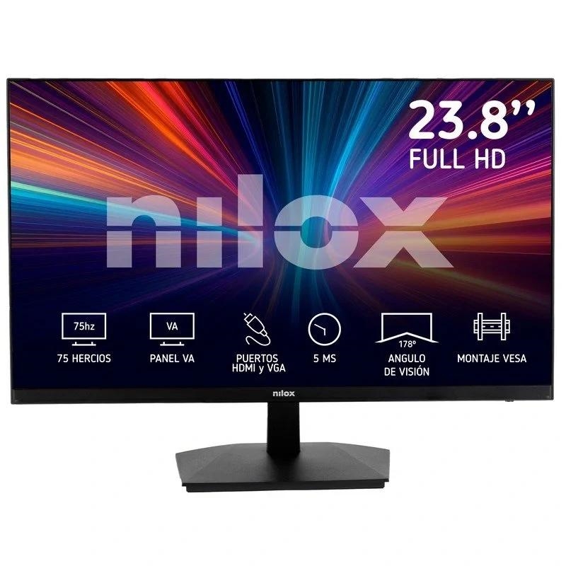 Nilox MONITOR 23.8" NXM24FHD11 LED FHD 75HZ 16:9 5MS HDMI/VGA monitor de ecrã 61 cm (24") 1920 x 1080 pixels Full HD Preto