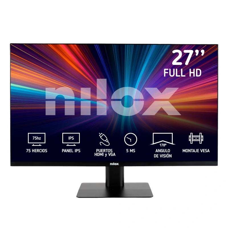 Nilox MONITOR 27" NXM27FHD11 LED IPS FHD 75HZ 16:9 5MS HDMI/VGA-Desprecintado monitor de ecrã 68,6 cm (27") 1920 x 1080 pixels Full HD